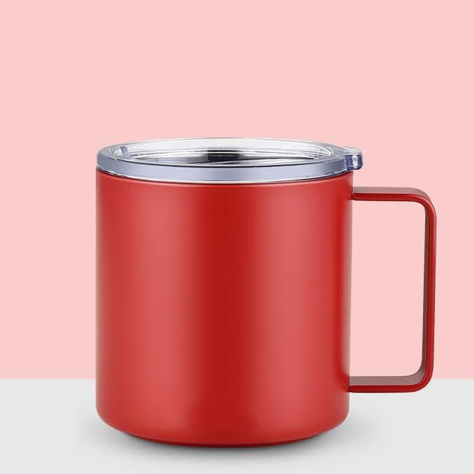 304 Stainless Steel Mug Thermos Cup Water Cup Female With Lid Tea Cup Creative Coffee Office Home Anti-Scalding Cup 350ml Red