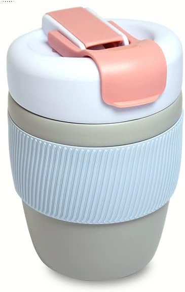 Stainless Steel Thermos Cup Female Coffee Accompanying Cup Portable Leak-Proof Water Cup Straw Cup Coffee Cup 320ml Grey