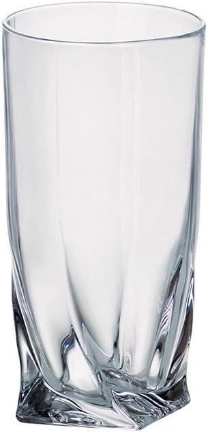 Hiball Glass - Crystal - Highball - Glasses With a Twist On The Bottom - 11.75 oz. - Made in Europe - Set of 6
