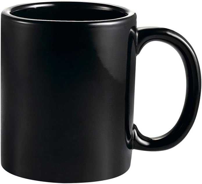 10-Ounce Stoneware Round Mug, 3-1/2-Inch, Black, Box of 36