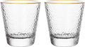 Hammered Gold Rim Vintage Glass -Whiskey Glasses, Home Tea and Water Cup, Japanese Style (Thickening Short Gold Edge)