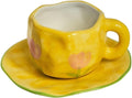 Cups Ceramic Mug Ceramic Cute Flower Cup and Saucer Cup Tea Cup Dish Set Mug Hand Painted fee Mugs