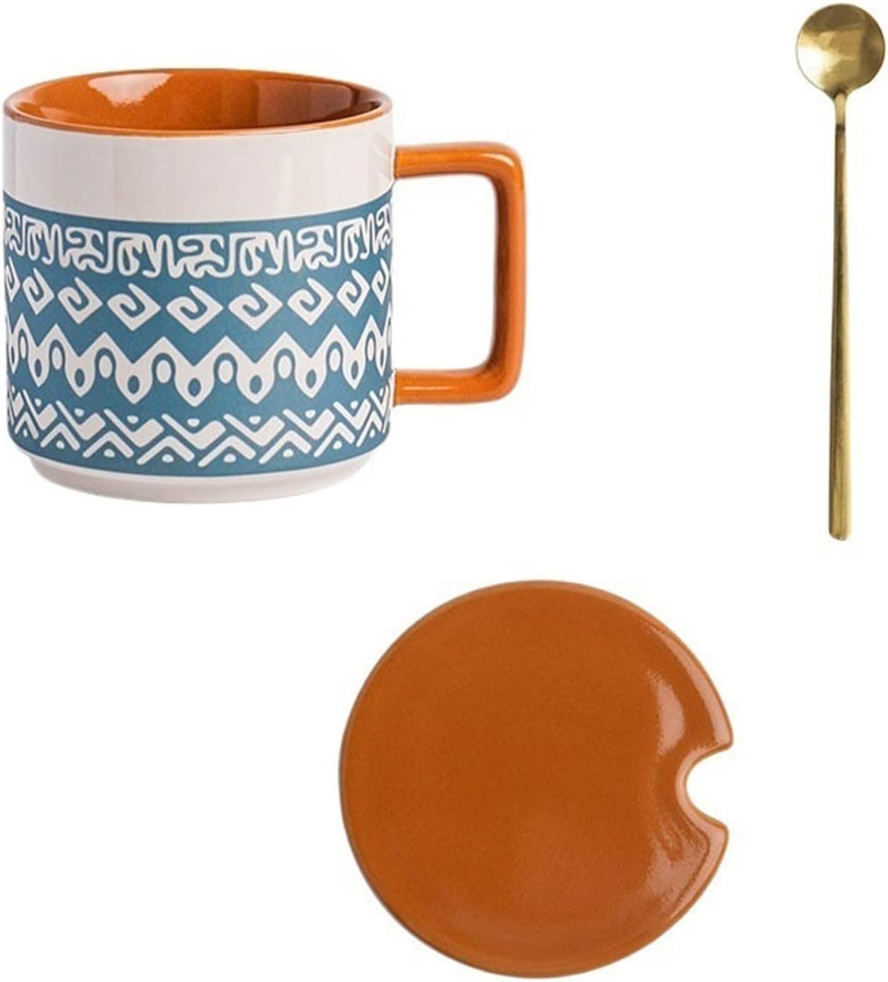 Milk Tea Cup 450ML Breakfast Oatmeal Cup, Large Capacity Drinking Cup Antique Frosted Mug Ceramic Cup for Office Use Tea Cup (Color : Bigblue Mug)