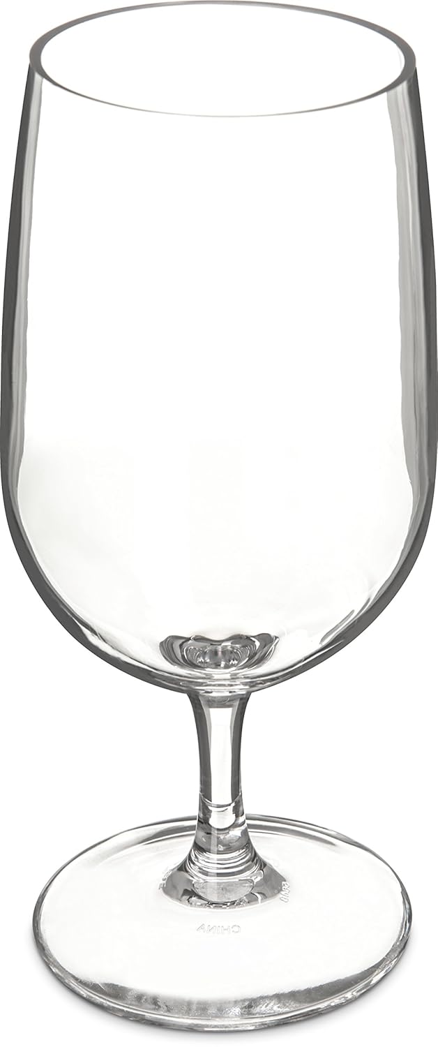 Round Glass Water Glass for Restaurants, Catering, Kitchens, Plastic, 15 Ounces, Clear, (Pack of 24)