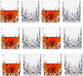 Crystal Cut Old Fashioned Whiskey Glasses Set of 2, 4, 6-10oz Ultra-Clear Premium Le-Free Rocks Glass Tumbler For Drinking Bourbon, Scotch, Cognac, Cocktails (Set of 12)